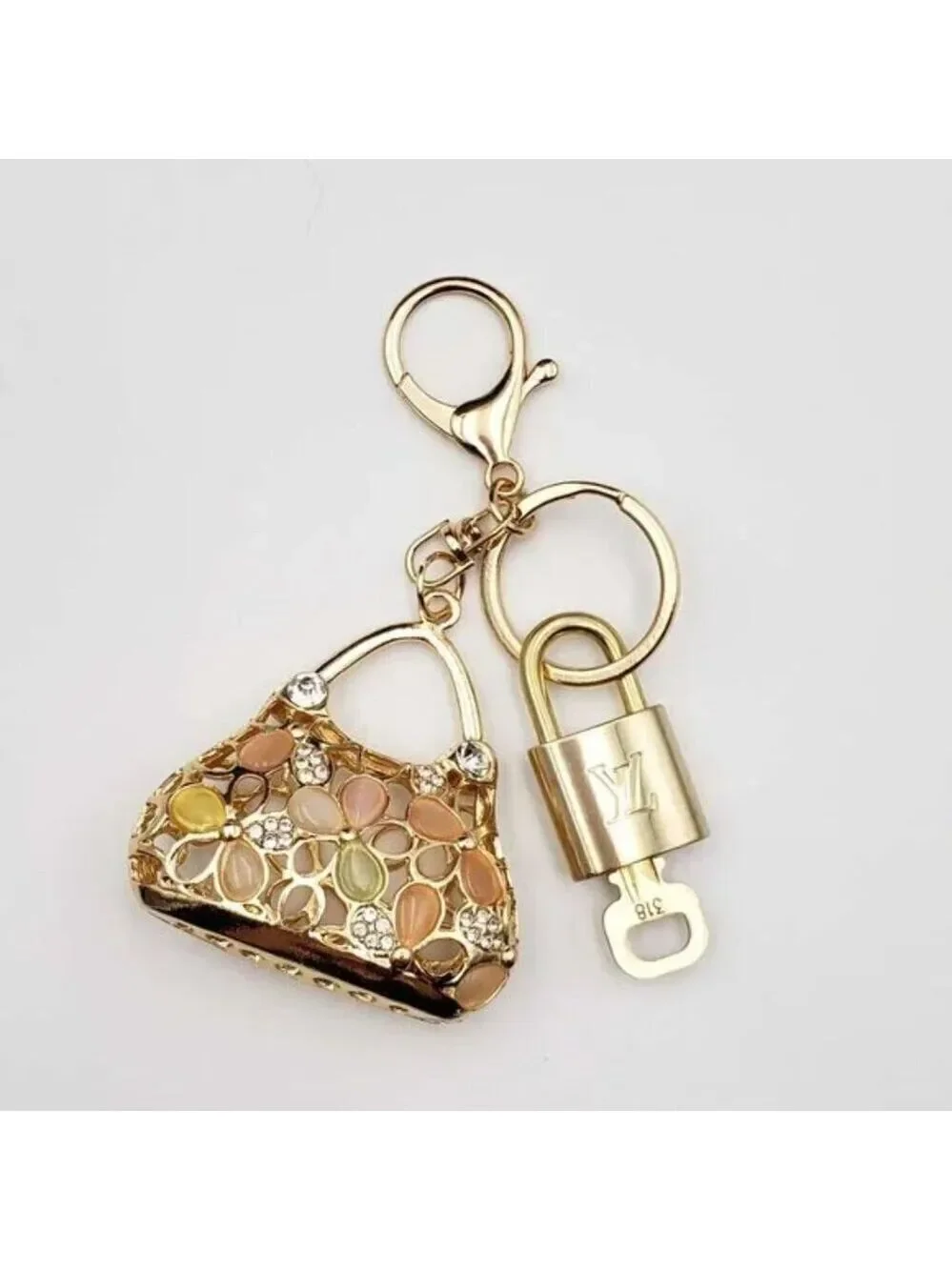 Authentic Louis Vuitton Gold Padlock 🔒 Key Set w/ Unbranded Bag Charm